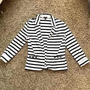 Express black & white striped cotton blazer